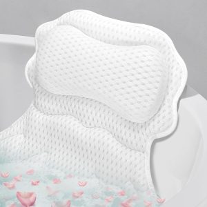 Bath Pillow, Relaxing Bath Pillows for Tub Neck and Back Support Soft 4D