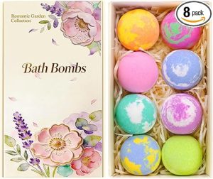 Bath Bomb Gift Set for Women, 8 Pcs Bath Bombs for Girls, Natural Bubble Bathbombs with Essential Oils, Self Care