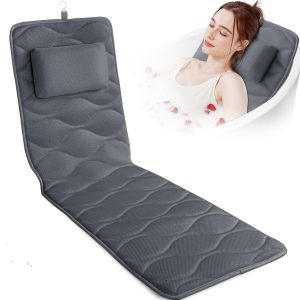 TranquilRelax Bath Pillow for Tub with Laundry Bag & 17 Non-Slip Suction Cups