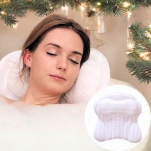 Bath Pillow - Bath Pillows for Tub Neck & Back Support, Luxury Bathtub Pillows for Head & Neck,