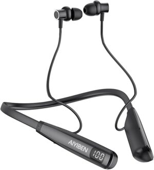 Neckband Bluetooth Headphone with LED Power, Neckband Headphones 100 Hours Playtime, in-Ear Bluetooth Headphone with Microphone for Running and Exercising in the Gym (Y10)