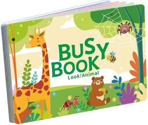 Montessori Busy Book (Animal Theme) – Preschool Learning Activities for Ages 3+, Fine Motor Skills, Travel Activity Kit, Interactive Velcro Learning Toy