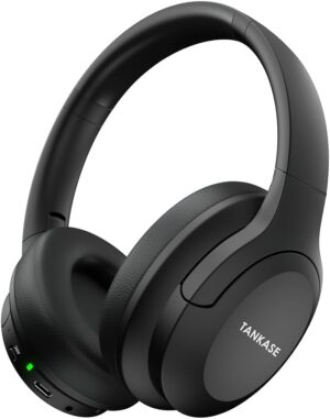 Active Noise Cancelling Headphones, Over-Ear Headphones Black Wireless Blutooth Headphones with100H Playtime, Built-in Microphone, Lightweight & Foldable, Deep Bass for Work/Gym/Travel