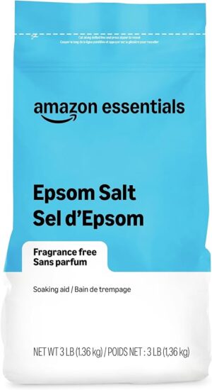 Amazon Essentials Epsom Salt Soak, Magnesium Sulfate USP, 3 Pound, 1-Pack (Previously Amazon Basics)