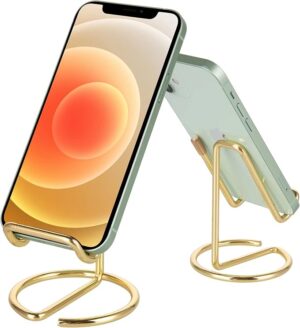 ROPOSY Cell Phone Stand for Desk, Gold Cell Phone Holder Desk Accessories