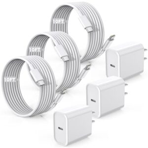 Fast Charger for iPhone 17/16/15 Charger,10FT Extra Long Fast Charging 3Pack Block USB-C to USB C Fast Charging Cable Cord for iPhone Air/17 Pro Max/iPhone 16 Pro/16 Plus/15 Pro Max,iPad Pro/Air/Mini