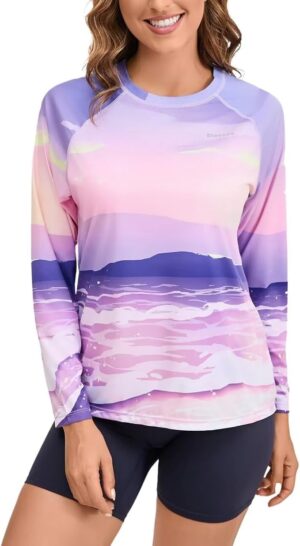Women's Rash Guard UPF 50+ Quick Dry UV Protection Swim Shirt Long Sleeve SPF Sun Shirts for Women