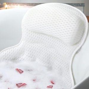 Ozyalo Bath Pillows for Tub, Luxury Bathtub Pillow for Head & Neck Support | Soft 4D Air Mesh Bath Pillow, 6 Non-slip Suction Cups, Quick-drying, Machine Washable, Wash Bag Included, Spa Gift for Women