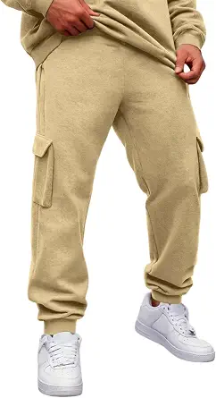 Mens Workout Pants Elastic Drawstring Relaxed Loose Fit with Deep Pockets Sweatpants Men Travel Breathable Lightweight Casual Hiking Daily Wear