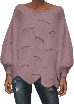 Lolvmvchi Sweaters for Women Knitted Elegant Loose Sweater Solid Color O Neck Casual Tops Fall Outfits for