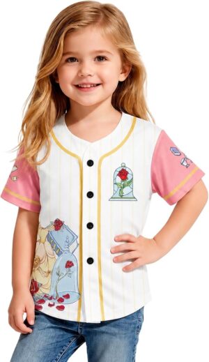 Princess Baseball Jersey for Girls Magic Kingdom Shirts Vacation Trip Top