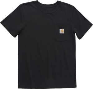 Carhartt Unisex-Kids Short-Sleeve Pocket T-Shirt Boys' & Girls' Short-Sleeve Pocket T-Shirt | 100% Cotton Jersey | Rib-Knit Crewneck | Twist-Resistant Side Seams