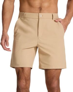 SNOWTEN Men's Classic Fit 7/9/11 Inch Golf Shorts Lightweight Long Stretch Hiking Short with 4 Pockets for Casual Work