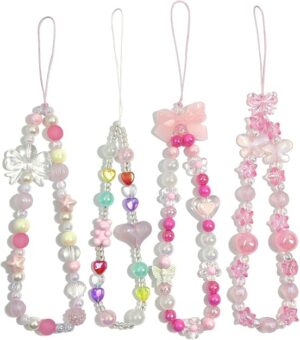 AGEN KGEN Phone Charms Cute Beaded Phone Lanyard Wrist Strap Aesthetic CellPhone Keychain Cute PhoneCharms for Women