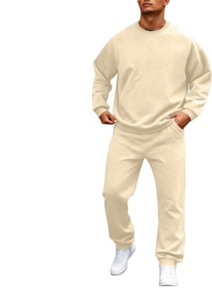 Sweat Suits Men with Sweatshirts Fall Sweatsuits Sets Winter Outfit Activewear Sports Long Sleeve 2 Piece Outfit
