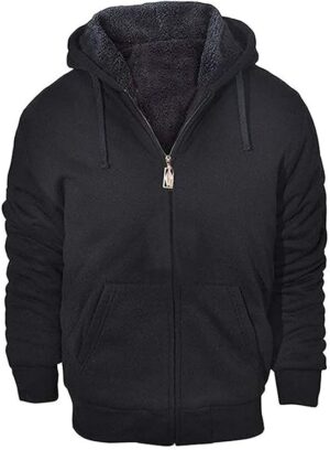 GEEK LIGHTING Hoodies for Men Heavyweight Fleece Sweatshirt - Full Zip Up Thick Sherpa Lined
