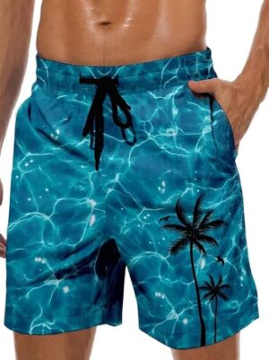 Men's Swim Trunks Mesh Lining Board Shorts Hawaiian Bathing Suit 8 Inch Inseam Swimsuits Quick Dry Water Resistant Summer Beach Shorts with Pockets