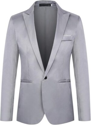 Lolvmvchi Mens Suit Slim Fit One Button Solid Jacket Business Suits Wedding Party Homecoming Suits Jacket Suit