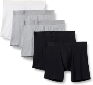 Amazon Essentials Men's Cotton Jersey Boxer Shorts Underwear, Pack of 5