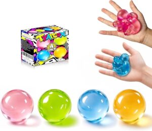 4 Pcs Coconut Oil Squishy, Shapeable No-Rebound Stress Relief Ball, Formable Sensory Fidget Toy for Study Work & Relaxation, Calming Desk Decor Anxiety Relief Gift