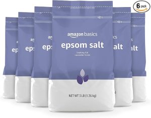 Amazon Basics Epsom Salt Soaking Aid, Lavender Scented, 3 Pound, 6-Pack (Previously Solimo)