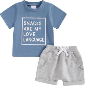 Toddler Baby Boy Summer Outfit Short Sleeve T Shirt Top Casual Shorts Set Infant Newborn Clothes 6 12 18 24 Month 2T