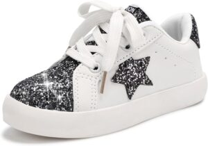 Girls Sneakers Glitter Tennis Shoes Sparkle, Lightweight, Non-Slip, Running Walking Shoes, Toddler/Little Kid/Big Kid