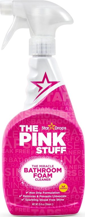 Stardrops The Pink Stuff Miracle Bathroom Foam Cleaner, 25 Fl Oz | Removes & Prevents Limescale Sparkling Streak-Free Shine