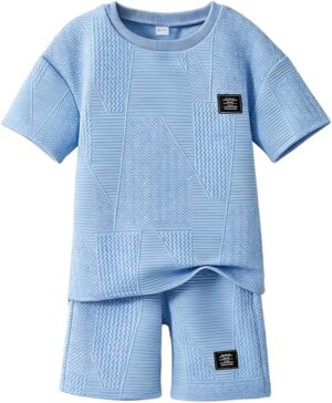 Cakaner Tween Boys Clothes Summer Short Sleeve Top & Shorts Set 2-Piece Casual Outfit Size 6-12 Years
