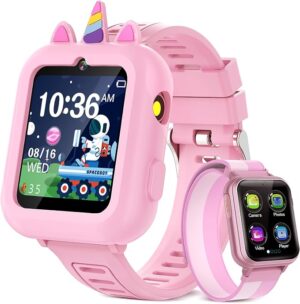 Smart Watch for Kids Girls Gift Age 3-12 with 39 Games Alarm Clock Camera Music Player, Pedometer, Flashlight, 12/24 hr, HD Touch Screen Kids Smart Watch, Birthday Toys for Girls Ages 4 5 6 7 8 9 10