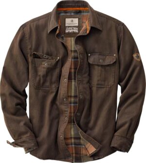 Legendary Whitetails Mens Flannel Lined Waxed Cotton Shirt Jacket