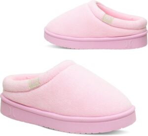 Hurley Kids Modi Slippers - Indoor and Outdoor Slip-On Shoes for Boys and Girls, Durable Clogs With Faux Fur Fleece Lining - Warm Winter House Slippers