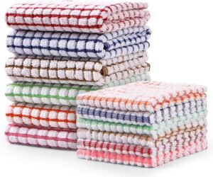Kitchen Towels and Dishcloths Set, 16 x 25 12 12, Set of Bulk Cotton Dish for Washing Dishes Rags Everyday Cooking Baking