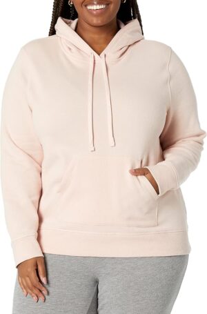 Amazon Essentials Women's Regular-Fit Brushed Back Fleece Pullover Hoodie (Available in Plus Size)