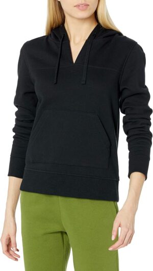 Amazon Essentials Women's Classic-Fit Long-Sleeve V-Neck Hooded Sweatshirt - Discontinued Colors