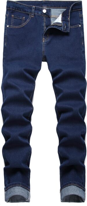 JUNBAOSS Men's Slim Fit Stretch Jeans Ripped Skinny Jeans for Men, Fashion Distressed Straight Comfort Flex Waist Pants