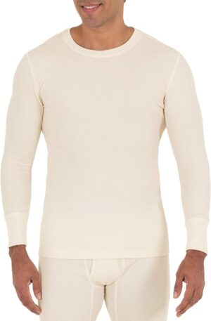 Fruit of the Loom Men's Recycled Waffle Thermal Underwear Crew Top
