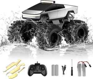 Amphibious Remote Control Car, 1:18 Monster Truck Toys for Boys RC Cars 2.4 GHz Waterproof RC Trucks, 4WD All Terrain Off-Road Pickup, Kids Christmas Birthday Gifts Present Boys Girls Toys Ages 6+