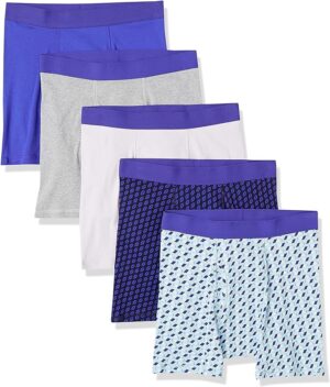 Amazon Essentials Men's Breathable Cotton Boxer Briefs, Tag-Free, Pack of 5