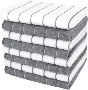 AIDEA Kitchen Towels, Absorbent Dish Cloth for Kitchen, Soft Dish Towels for Home, Multi-Purpose Cloths for Household Cleaning and Drying-8PK, 12”x12”