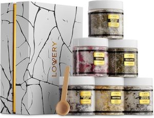 Gifts for Women Who Have Everything Spa Gift Basket, Epsom Bath Salts Gift Basket Set, Self Care Salt W/Essential Oil, Gifts for Mom, Her, Lavender, Eucalyptus, Lemon, Coconut, Tea Tree, Honey Almond