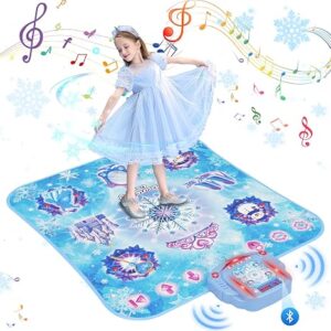Dance Mat for 3-12 Year Old Girls, Frozen Toys Dance Pad with Bluetooth Built-in Music Electronic Dance Pad with Dancing/Piano/Bluetooth/Memory Modes, Birthday Gifts for Kids Ages 3 4 5 6 7 8 9 10+