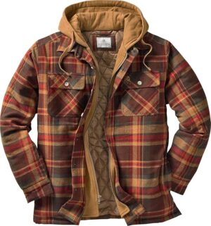 Legendary Whitetails Mens Flannel Shirt Jacket Hooded Shacket