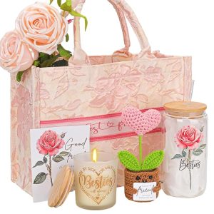 Bestie Gifts for Women,Best Friend Birthday Gifts for Women,Friendship Gift for Best Friend Woman, Mothers Day Valentines Bestie Ideas Presents Basket