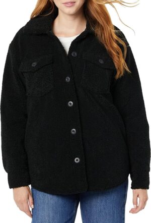 Amazon Essentials Women's Oversized Teddy Sherpa Shirt Jacket (Previously Goodthreads)