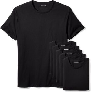 Amazon Essentials Men's Slim Fit Crewneck Undershirts, Pack of 6