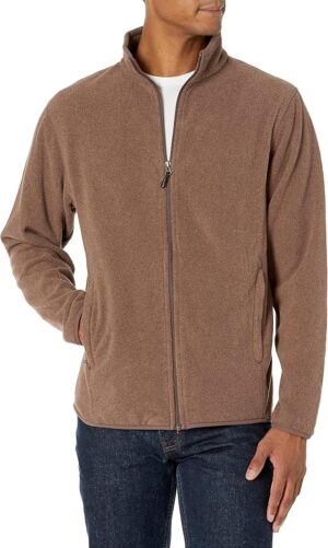Amazon Essentials Men's Full-Zip Polar Fleece Jacket with Zippered Pockets for Cold Outdoor Weather (Available in Big & Tall)