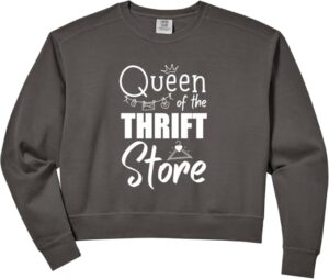 Women's Funny Thrift Store Art Thrift Shop Thrifting For Girl Women Comfort Colors Crop Sweatshirt