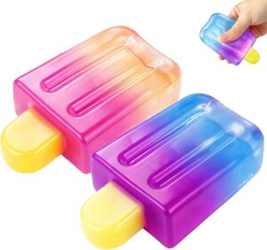 Ice Cream Squishy 2 Pcs, Popsicle Squishy Squeeze Toy Ice Cream Squeeze Squishy Toy for Party Favors, Birthday Gift, Anxiety Relief for Adults Everyone