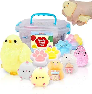 10 Pack Taba Squishy Toys kit with Toy Box-Squeeze Toys Squishy Fun Box Kawaii Squishies Stress Relief Toys Party Favors for Kids , Squishy Fidget Toys for Kids , Birthday Gifts Toys for Girls 8-10